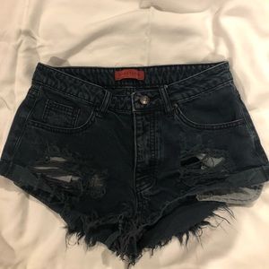 Signature8 distressed denim shorts
